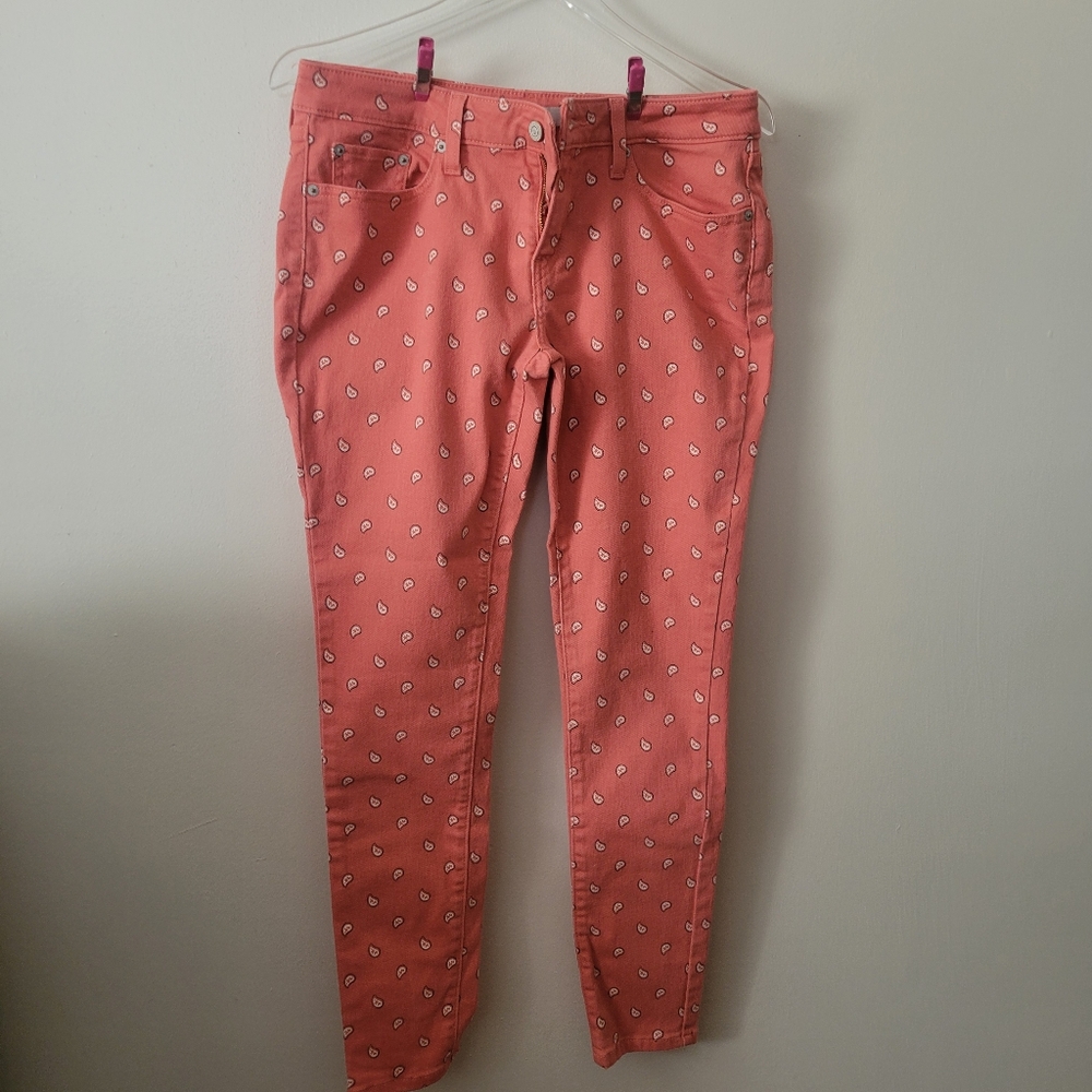 Coral paisley print levi's leggings